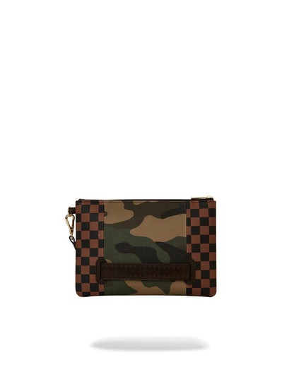 Sprayground Trending | EXTERIOR GOLD ZIP POCKET SHARKS IN PARIS CROSSOVER CLUTCH