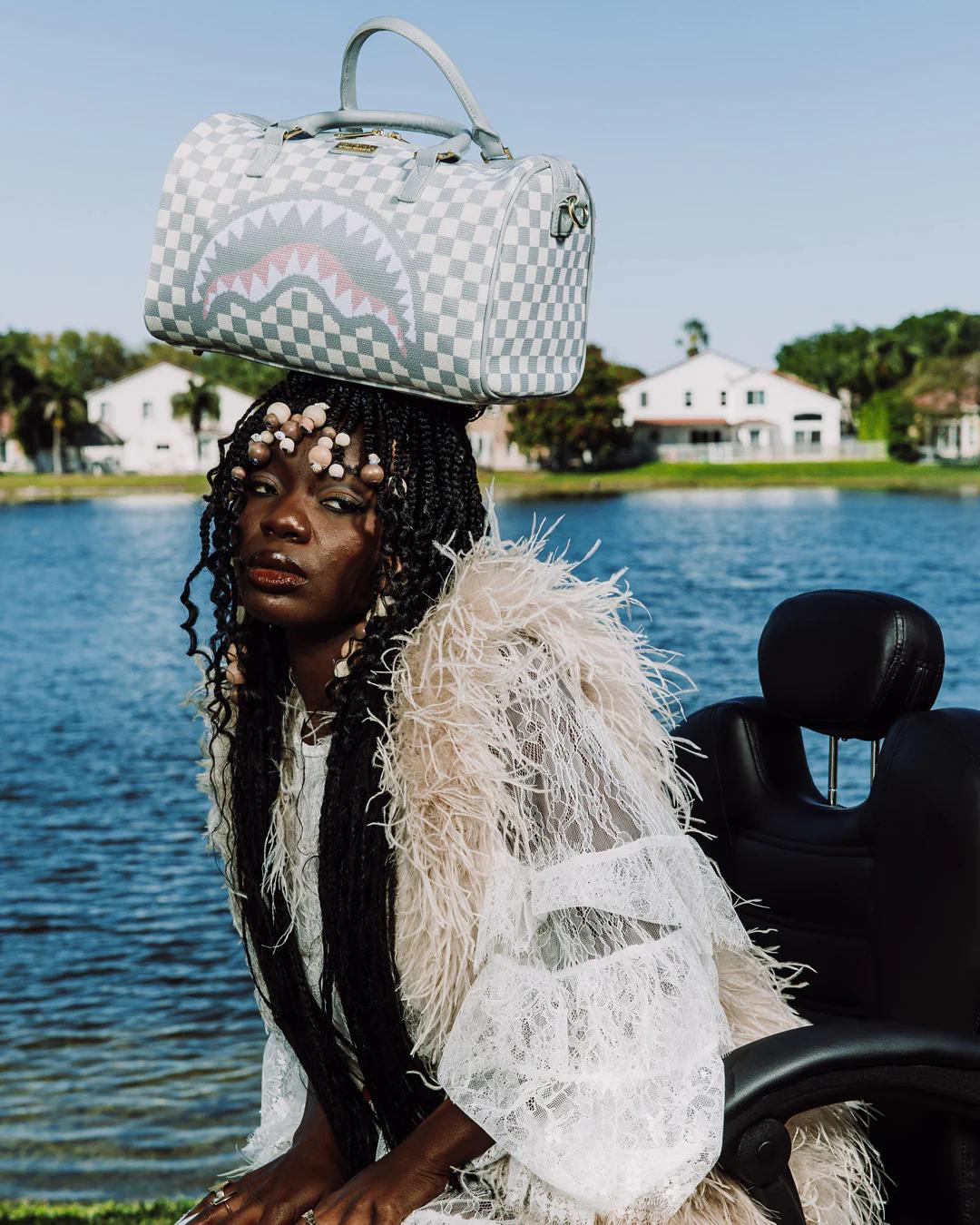 Sprayground Trending | KNIT SHARKS IN PARIS IN CREAM MINI DUFFLE