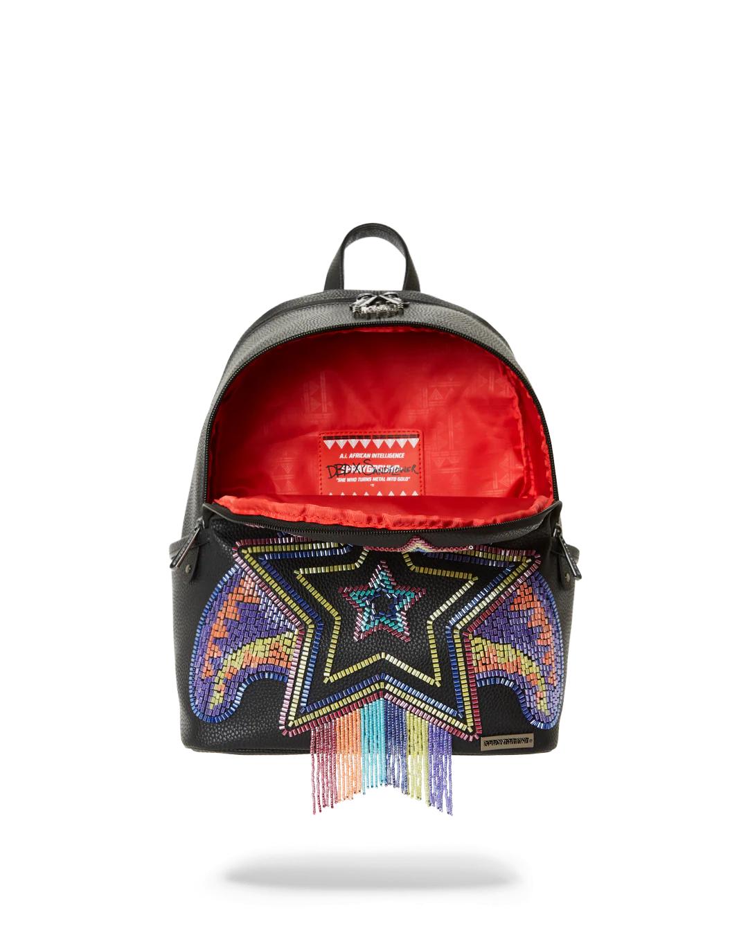 Sprayground New | STAR RACER A.I.7 SANDFLOWER COLLAB BEADED SAVAGE BACKPACK