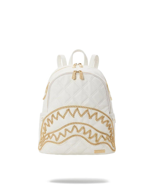 Sprayground Essential | RIVIERA LE BLANC GOLD CHAIN SHARK SAVAGE BACKPACK