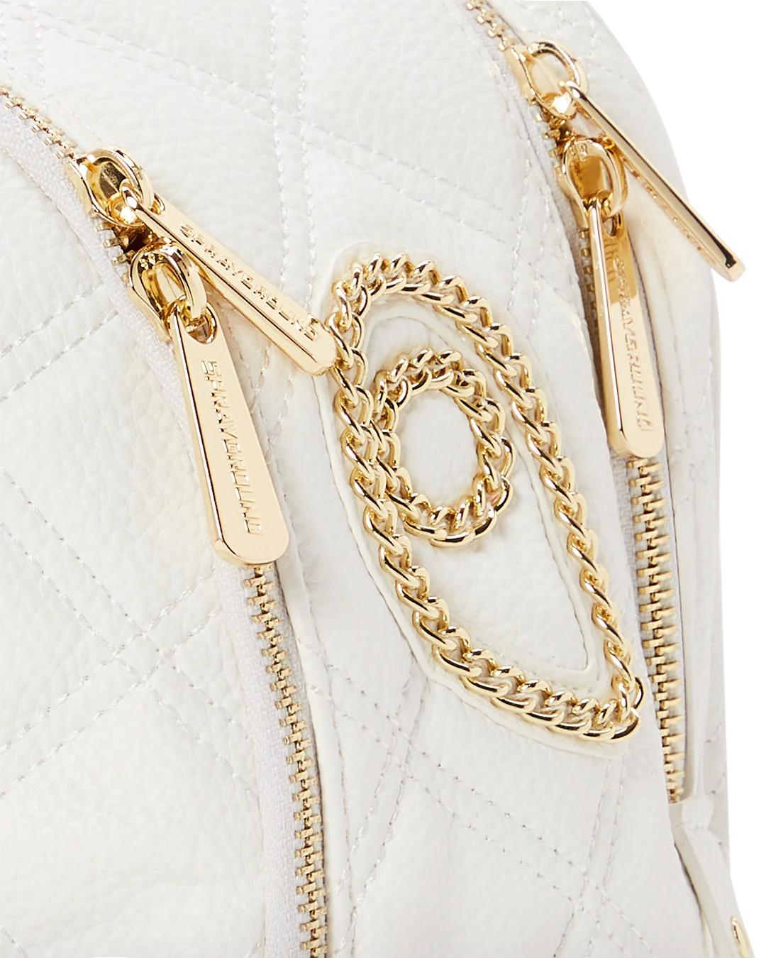 Sprayground Essential | RIVIERA LE BLANC GOLD CHAIN SHARK SAVAGE BACKPACK