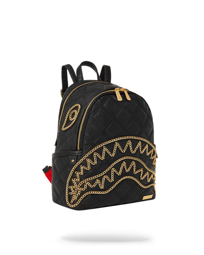 Sprayground Trending | NOIR QUILT GOLD CHAIN SHARK SAVAGE BACKPACK