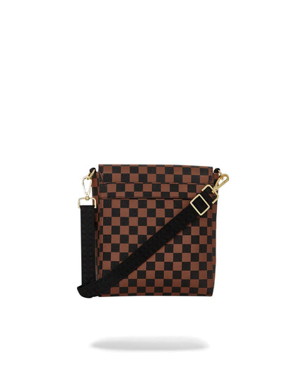 Sprayground Classic | EXTERIOR GOLD ZIP POCKET SHARKS IN PARIS MESSENGER SLING BAG