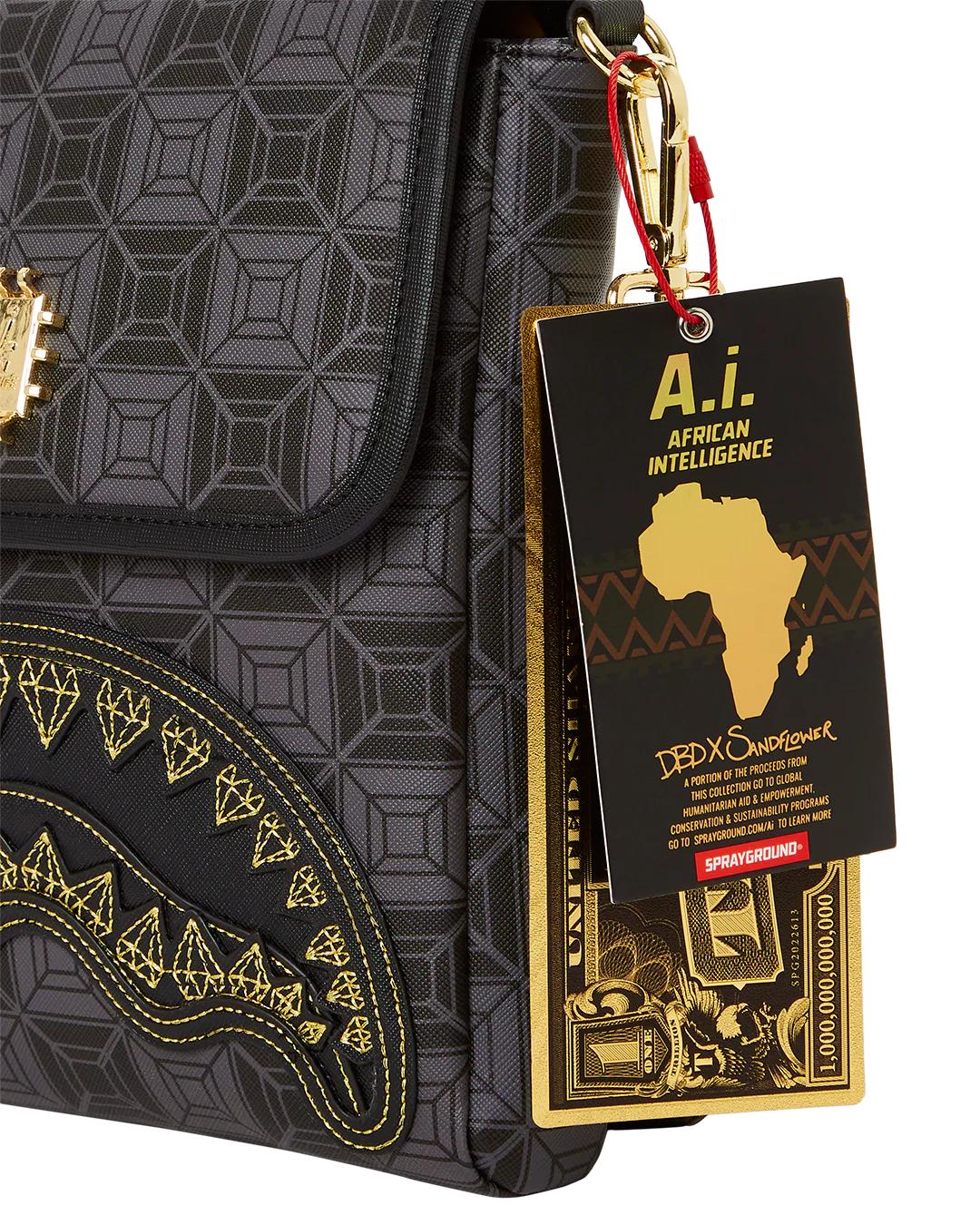 Sprayground Best Seller | OBSIDIAN STUNNER A.i.6 SANDFLOWER COLLAB LARGE SLING