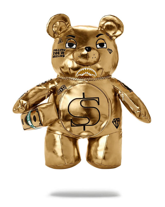 Sprayground New | GOLD RUSH MONEYBEAR TEDDYBEAR BACKPACK