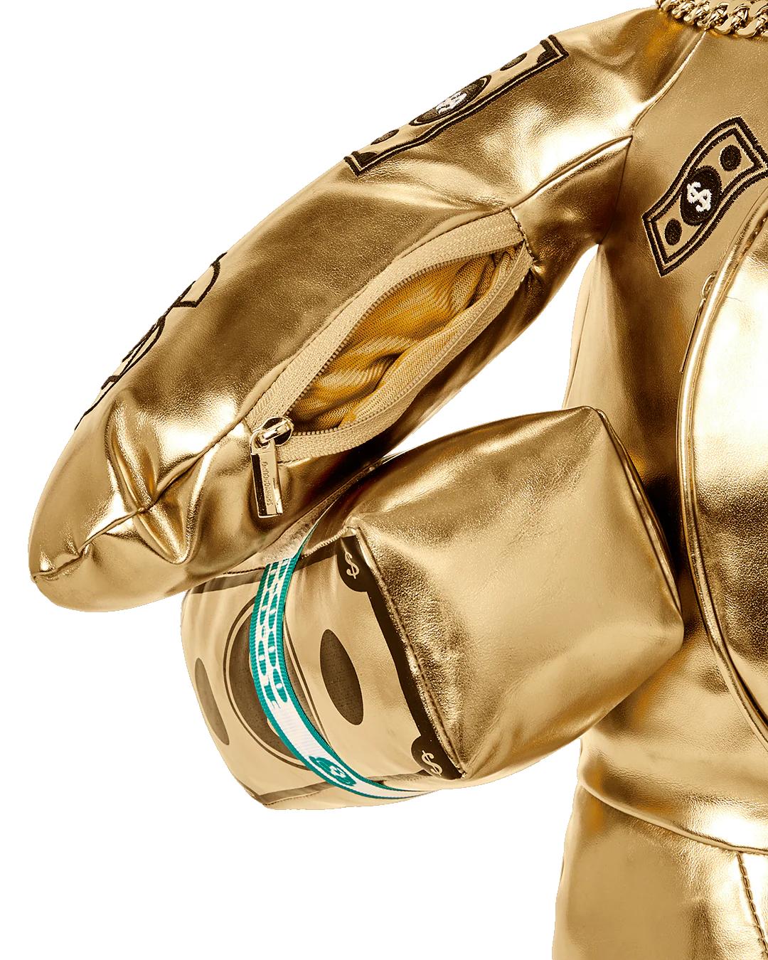 Sprayground New | GOLD RUSH MONEYBEAR TEDDYBEAR BACKPACK