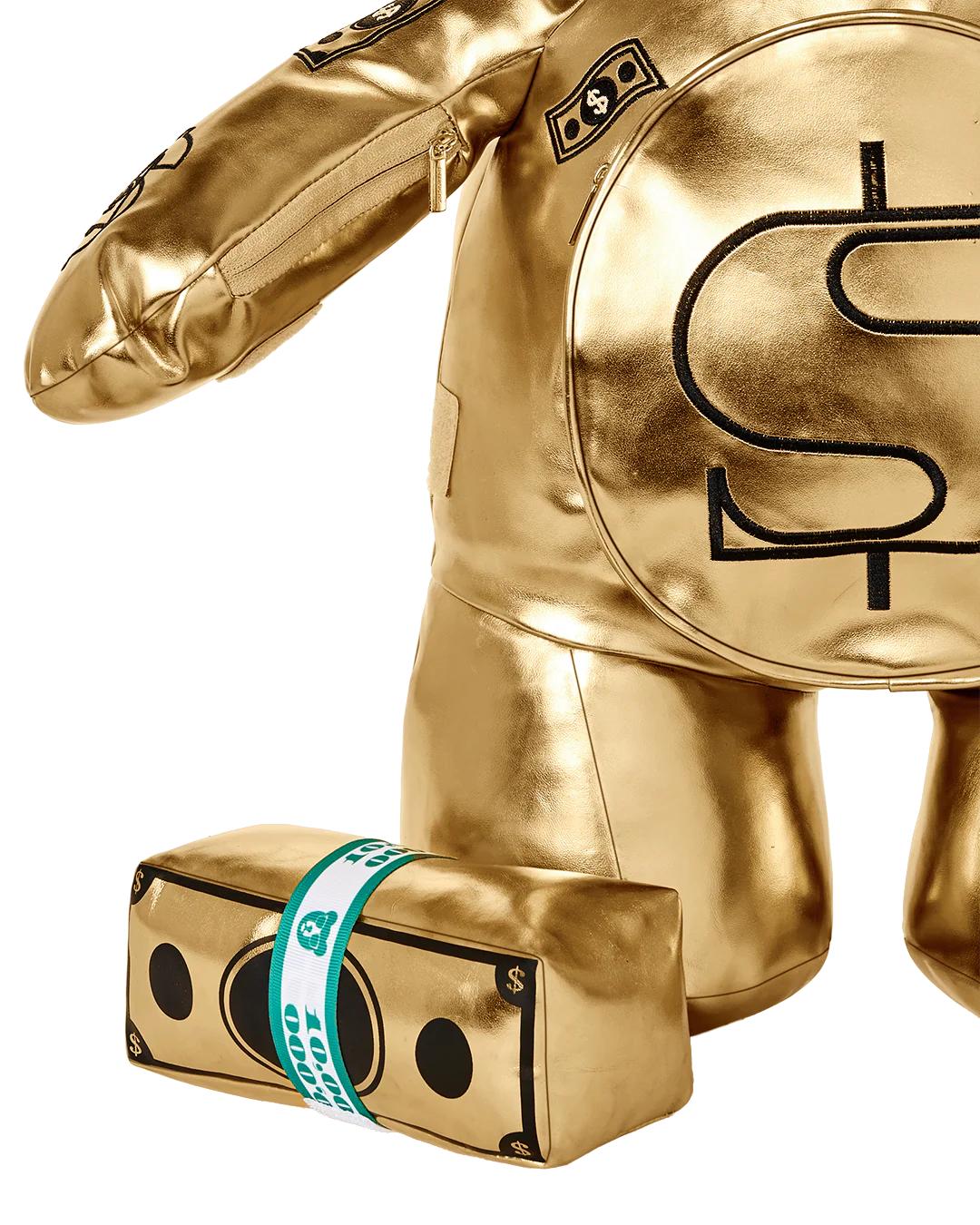 Sprayground New | GOLD RUSH MONEYBEAR TEDDYBEAR BACKPACK