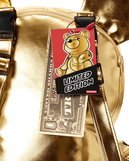 Sprayground New | GOLD RUSH MONEYBEAR TEDDYBEAR BACKPACK