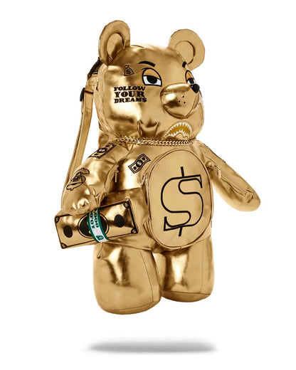 Sprayground New | GOLD RUSH MONEYBEAR TEDDYBEAR BACKPACK