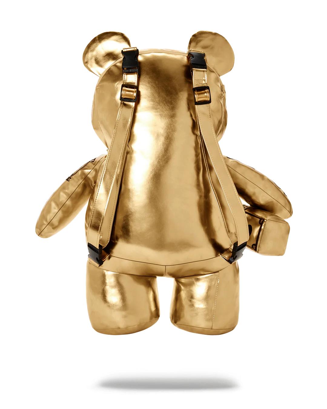 Sprayground New | GOLD RUSH MONEYBEAR TEDDYBEAR BACKPACK