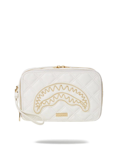 Sprayground New | RIVIERA LE BLANC GOLD CHAIN SHARK TOILETRY BAG