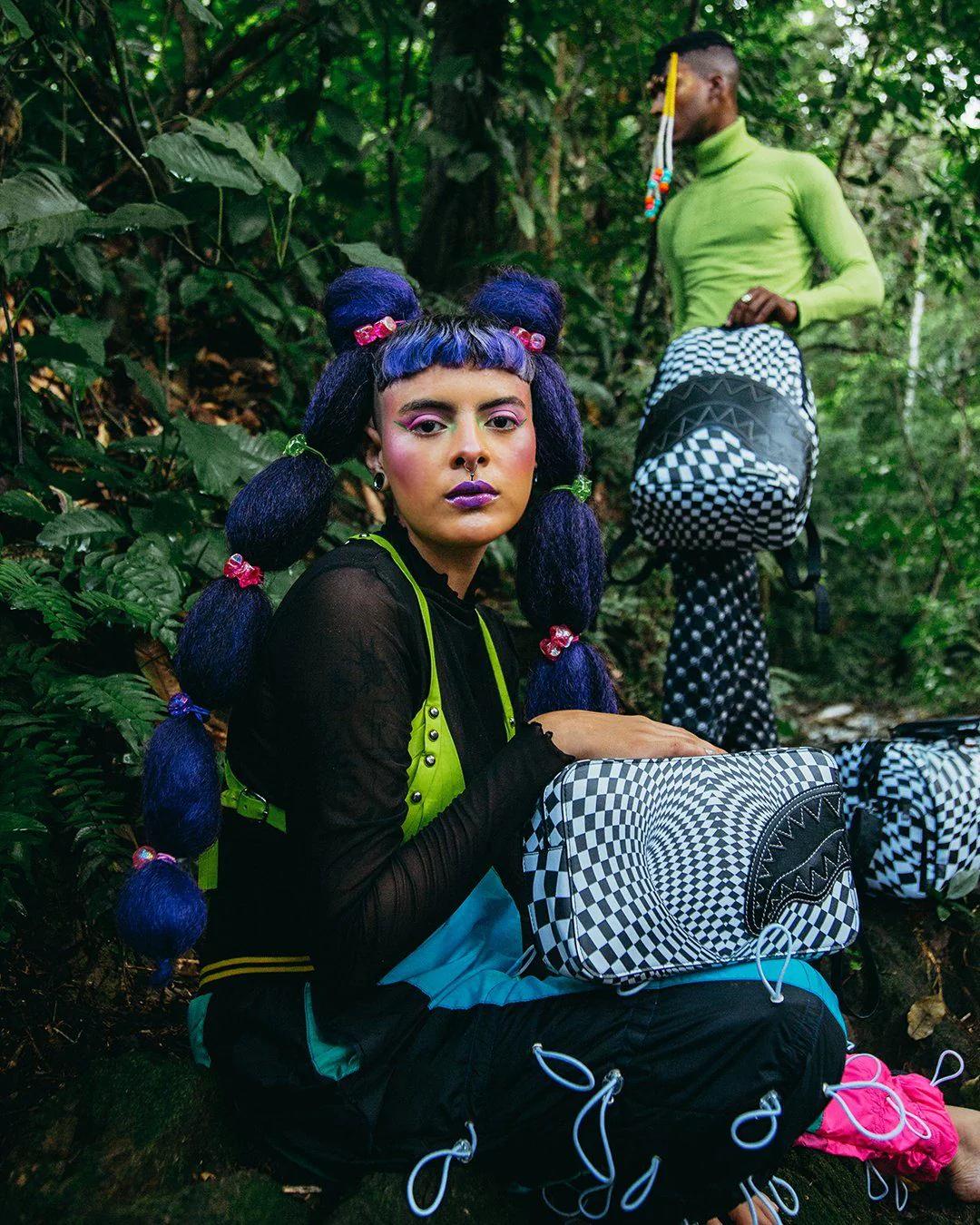 Sprayground Signature | TRIPPY CHECK TOILETRY AKA MONEY BAG