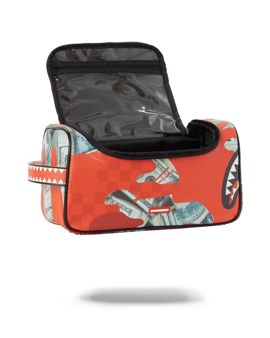 Sprayground Trending | MONEY CAMO (RED) TOILETRY BAG