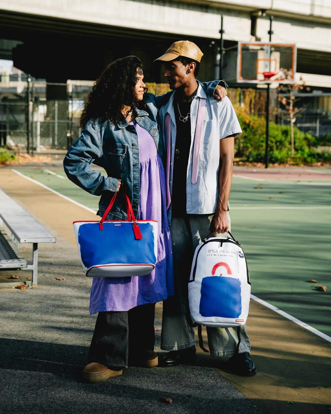 Sprayground New | KEITH HARING THE BIG BLUE PURSE ART TOTE