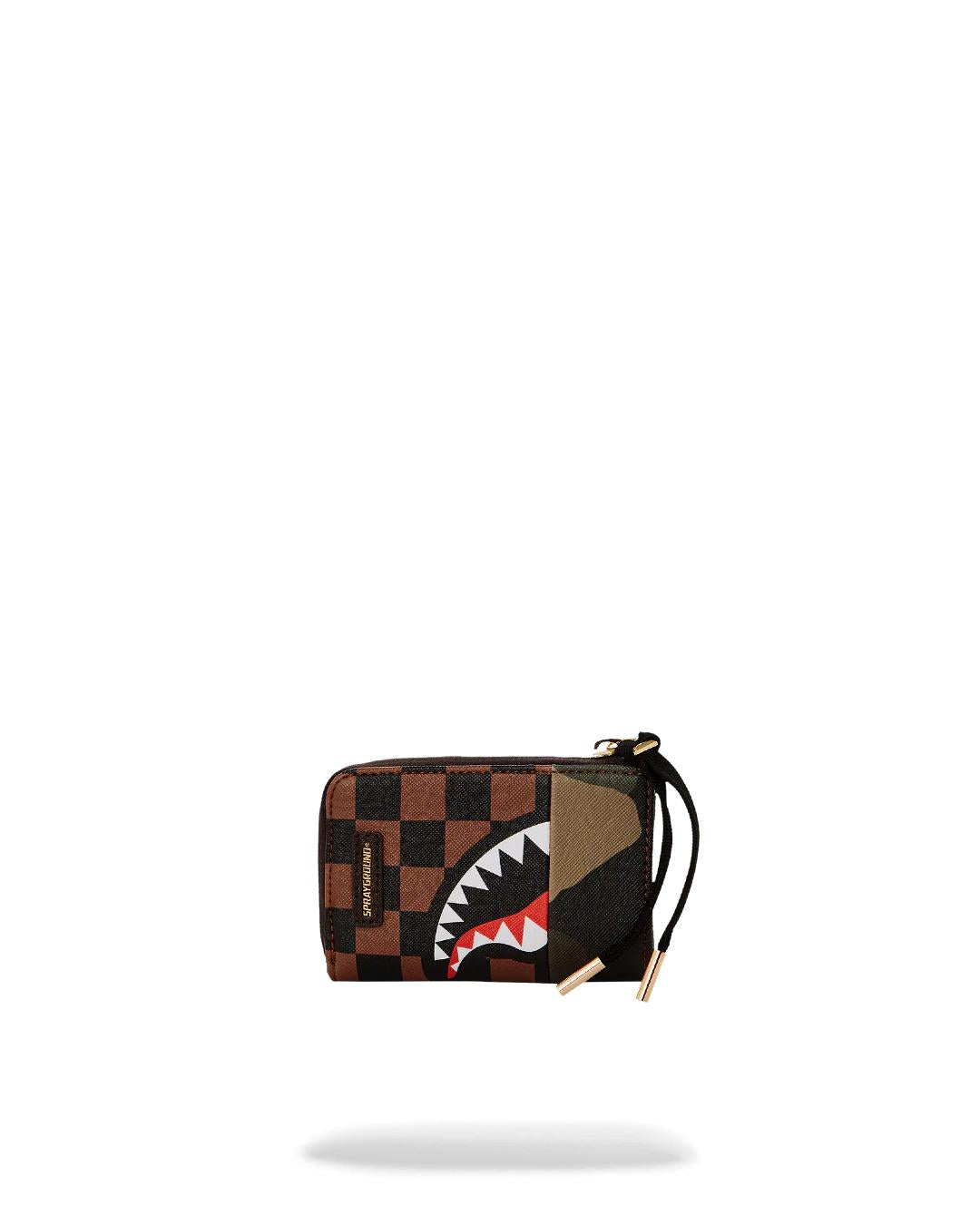 Sprayground Popular | EXTERIOR GOLD ZIP POCKET SHARKS IN PARIS WALLET