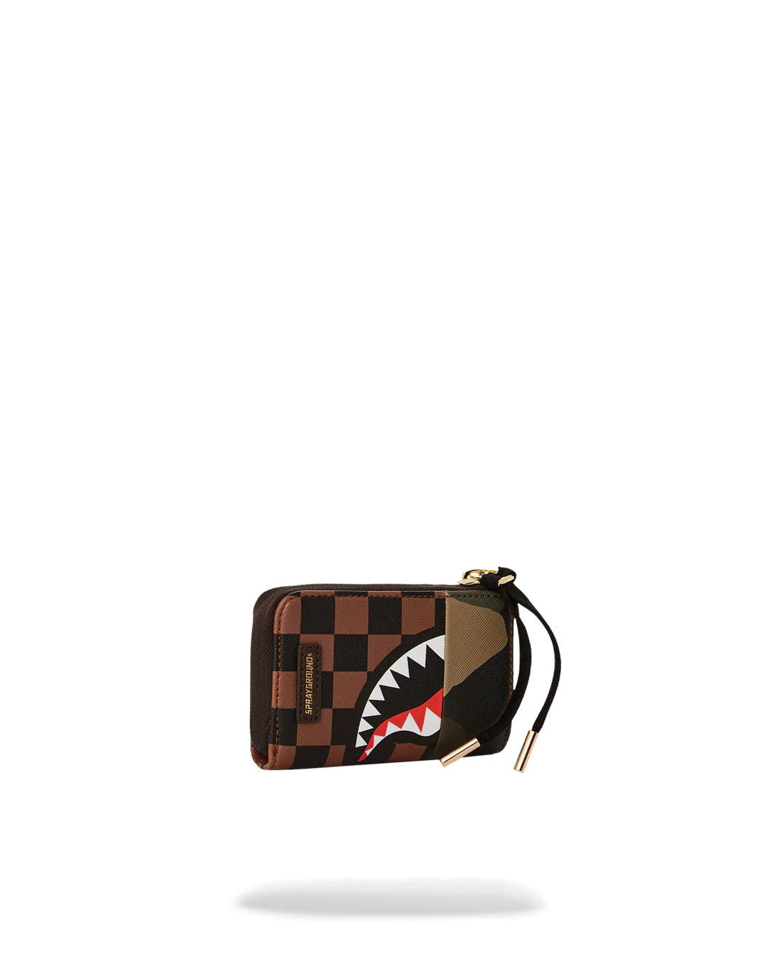 Sprayground Popular | EXTERIOR GOLD ZIP POCKET SHARKS IN PARIS WALLET