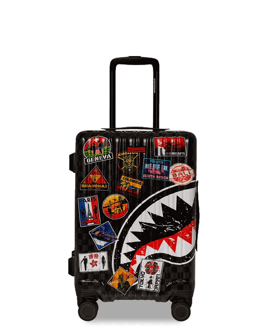 Sprayground Best Seller | GLOBAL MOGUL UNLIMITED MILES SHARKNAUTICS HARDSHELL CARRY-ON LUGGAGE