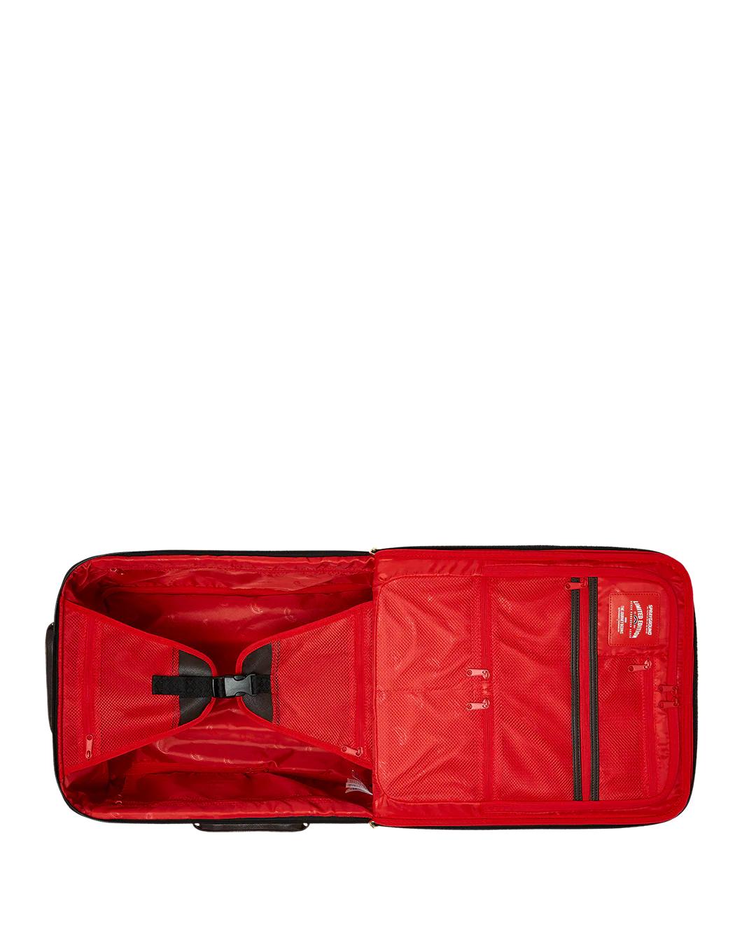 Sprayground Classic | EXTERIOR GOLD ZIP POCKET SHARKS IN PARIS JETSETTER CARRY-ON LUGGAGE