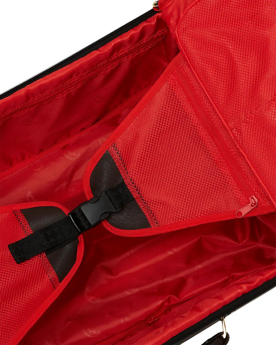 Sprayground Classic | EXTERIOR GOLD ZIP POCKET SHARKS IN PARIS JETSETTER CARRY-ON LUGGAGE