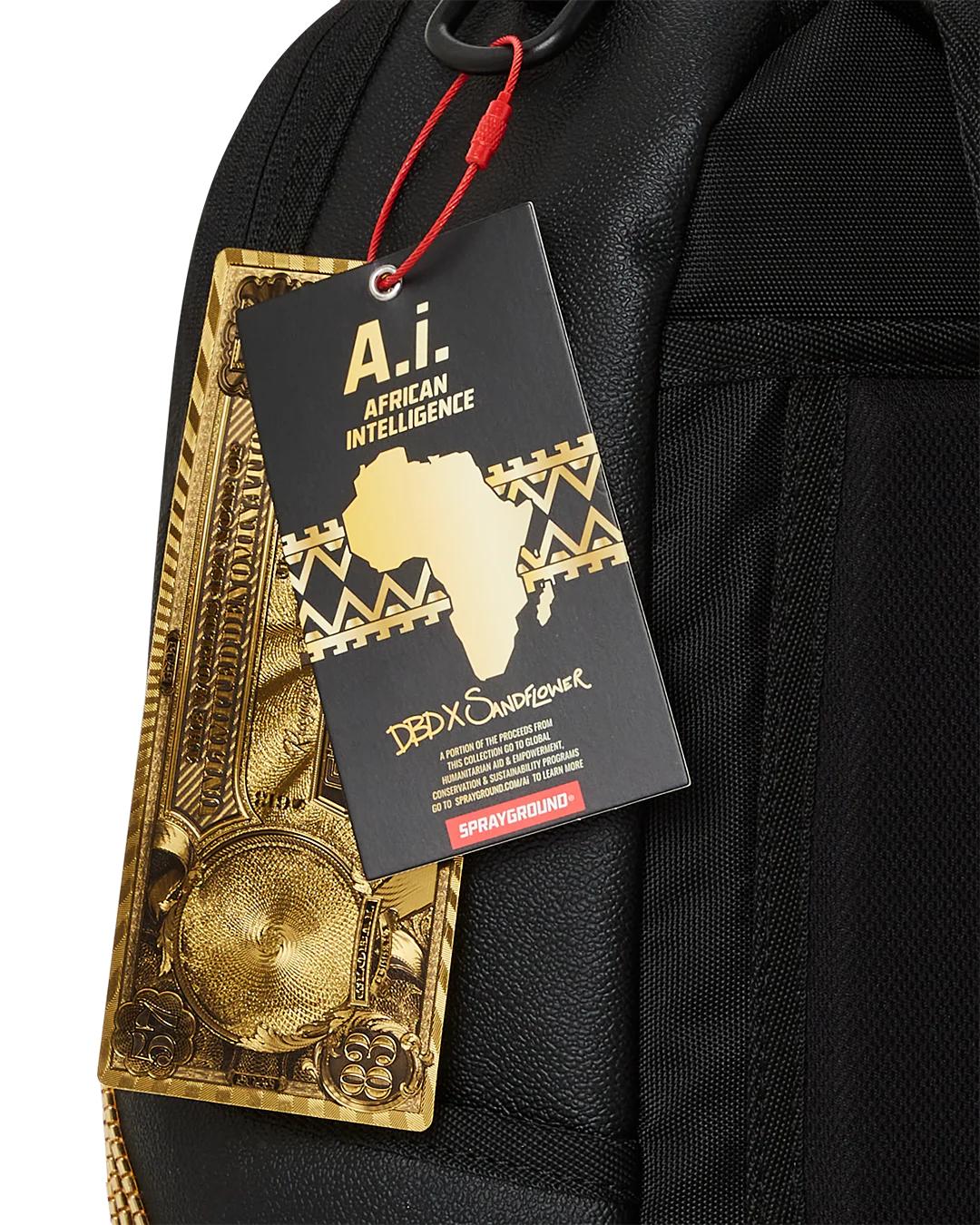 Sprayground Essential | A.I.8 AFRICAN INTELLIGENCE GUILDED LEOPARD BACKPACK (DLXV)