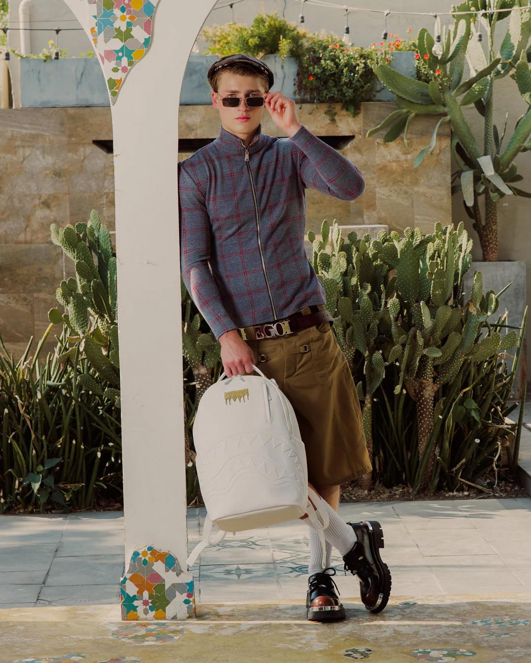 Sprayground Best Seller | GOLD BRICK LUXE WHITE BACKPACK