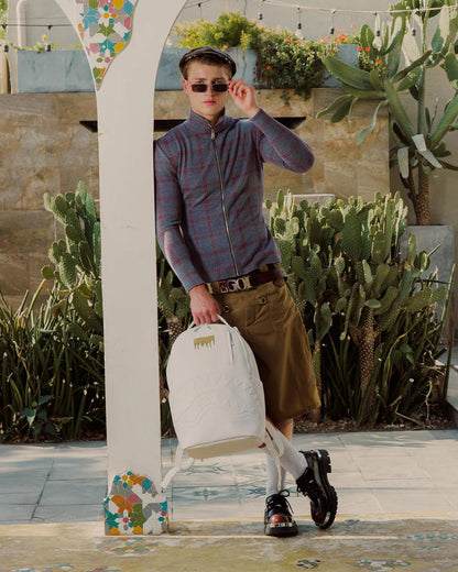 Sprayground Best Seller | GOLD BRICK LUXE WHITE BACKPACK