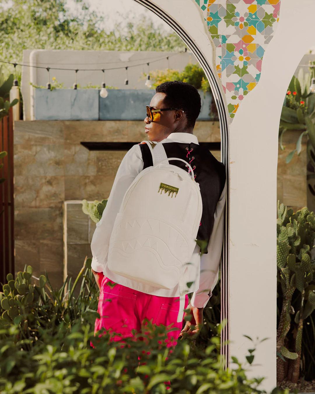Sprayground Best Seller | GOLD BRICK LUXE WHITE BACKPACK
