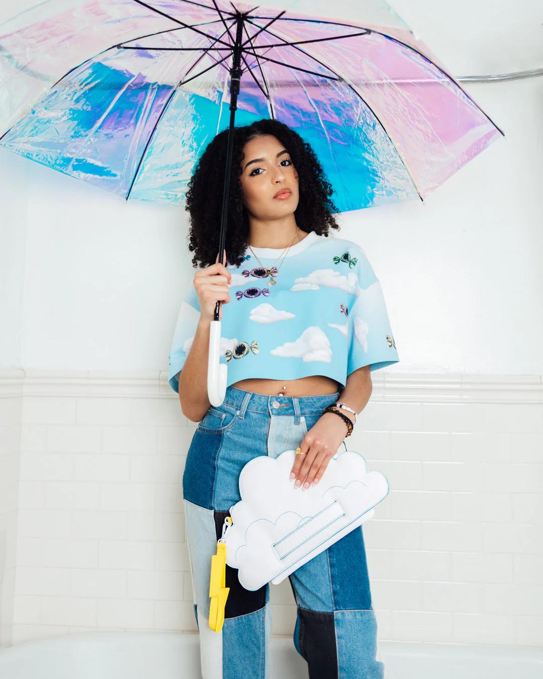 Sprayground Featured | CLOUDY WITH A CHANCE OF SHARK CROSSOVER CLUTCH