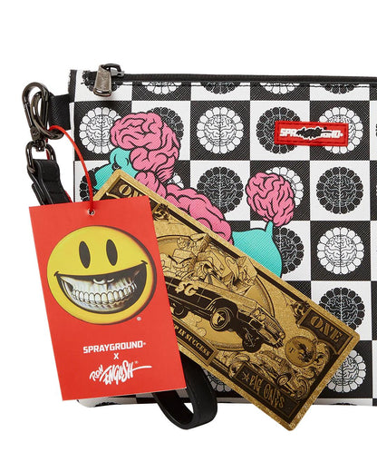 Sprayground New | POODLE CHECK RON ENGLISH COLLAB POUCHETTE