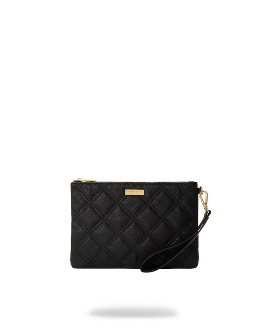 Sprayground Best Seller | NOIR QUILT GOLD CHAIN SHARK CROSSOVER CLUTCH