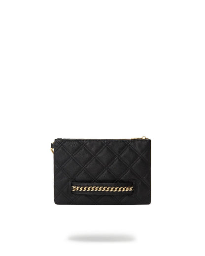 Sprayground Best Seller | NOIR QUILT GOLD CHAIN SHARK CROSSOVER CLUTCH