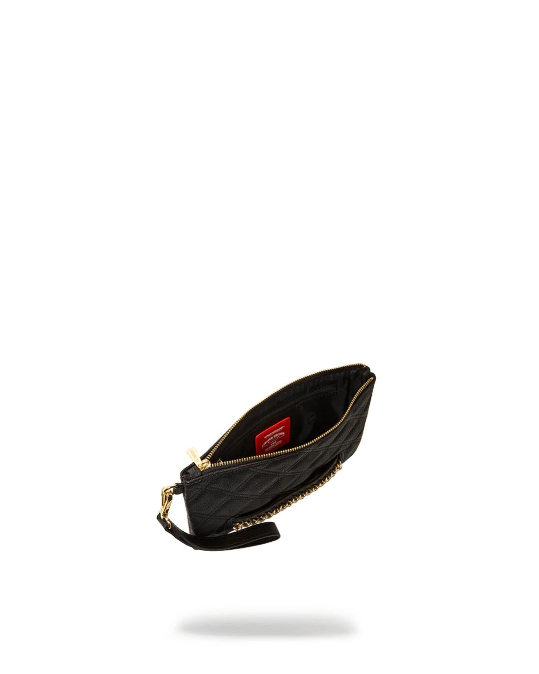 Sprayground Best Seller | NOIR QUILT GOLD CHAIN SHARK CROSSOVER CLUTCH