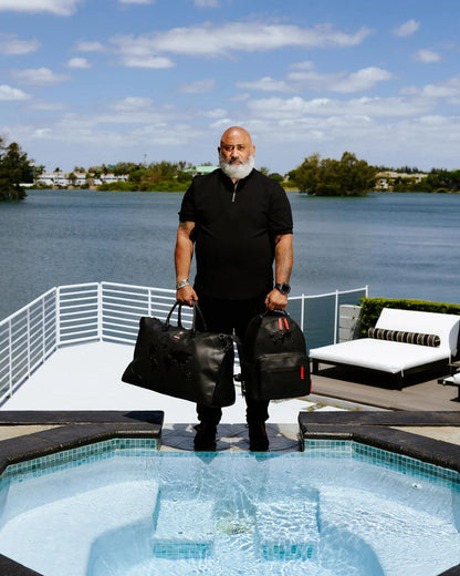 Sprayground Featured | JAMES FIRST CLASS GLOBAL TAKEOFF PYRAMID DUFFLE