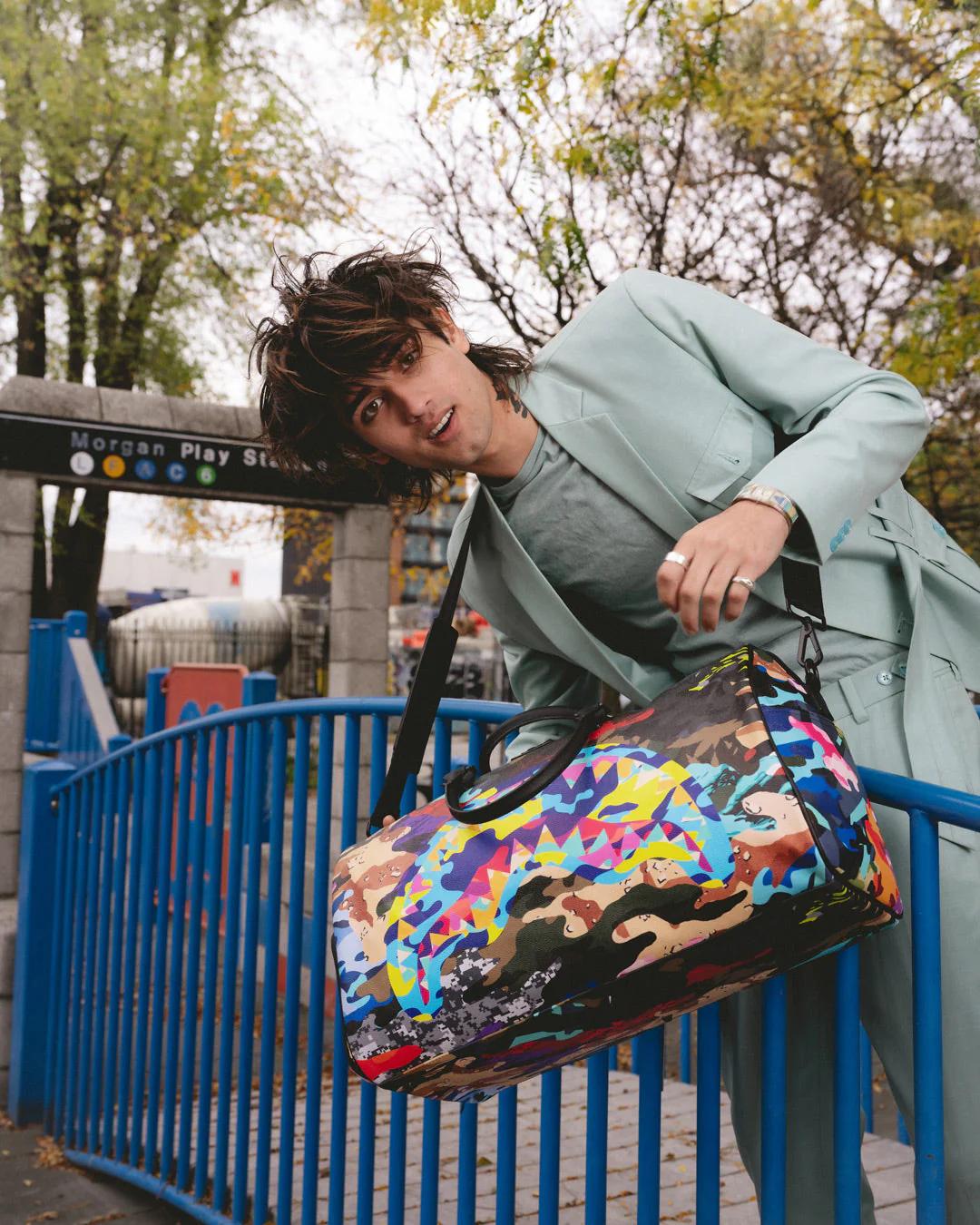 Sprayground Popular | SLICED AND DICED CAMO DUFFLE