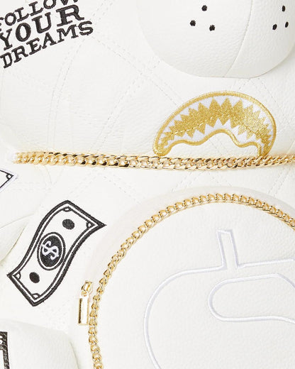 Sprayground Recommended | RIVIERA LE BLANC GOLD CHAIN MONEYBEAR TEDDYBEAR BACKPACK