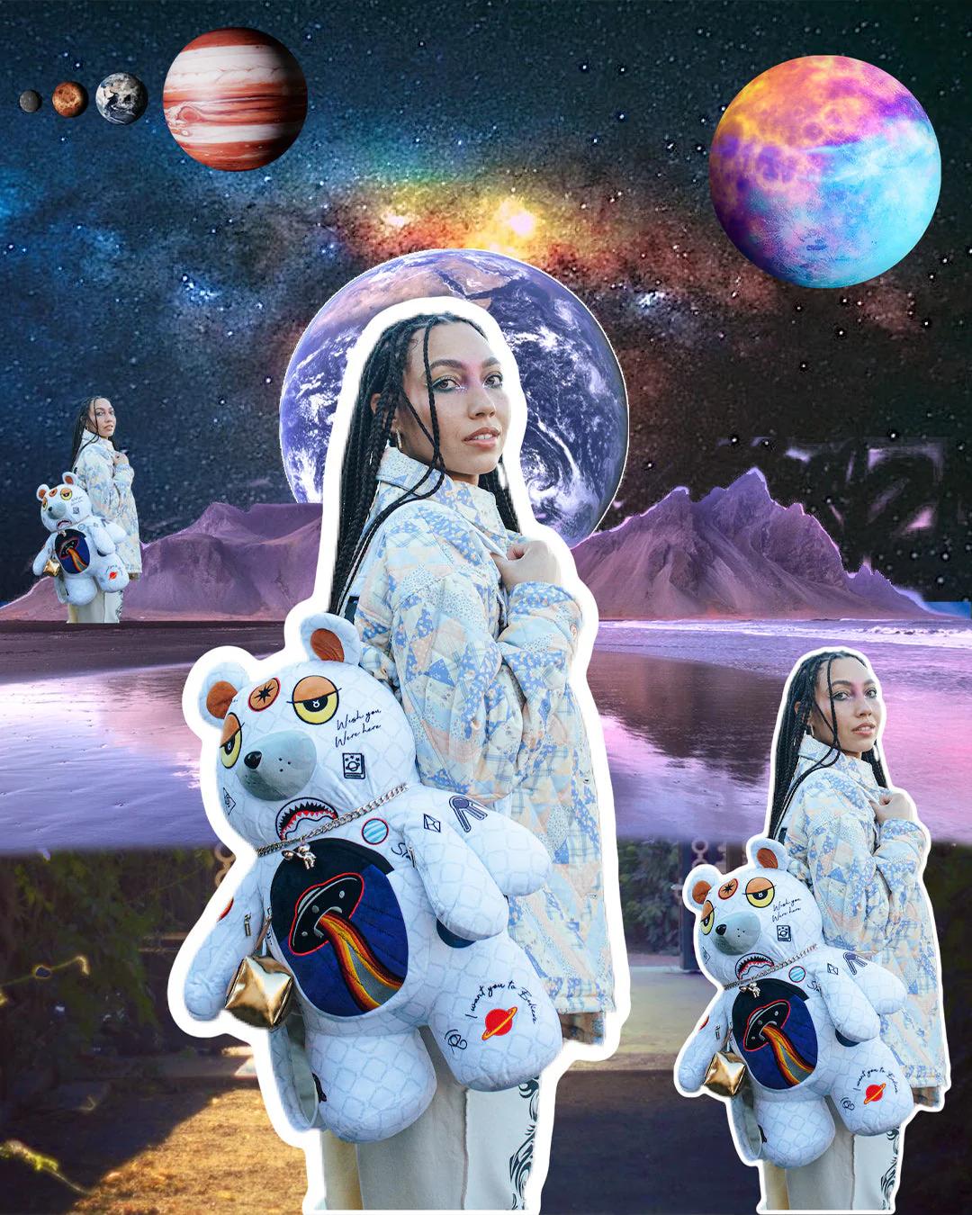 Sprayground Signature | UFO SPACED OUT MONEYBEAR TEDDYBEAR BACKPACK