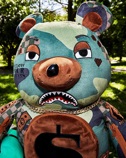 Sprayground Classic | CAMOCHECK MONEYBEAR TEDDYBEAR BACKPACK