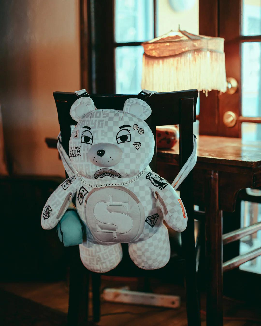 Sprayground Premium | SPLIT THE CHECK (PEARL) MONEYBEAR TEDDYBEAR BACKPACK