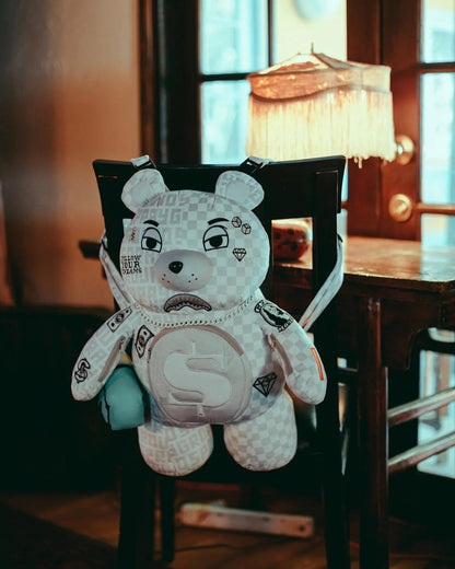 Sprayground Premium | SPLIT THE CHECK (PEARL) MONEYBEAR TEDDYBEAR BACKPACK