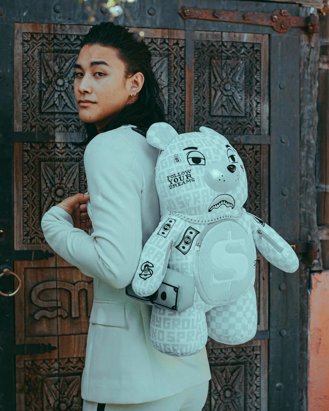 Sprayground Premium | SPLIT THE CHECK (PEARL) MONEYBEAR TEDDYBEAR BACKPACK