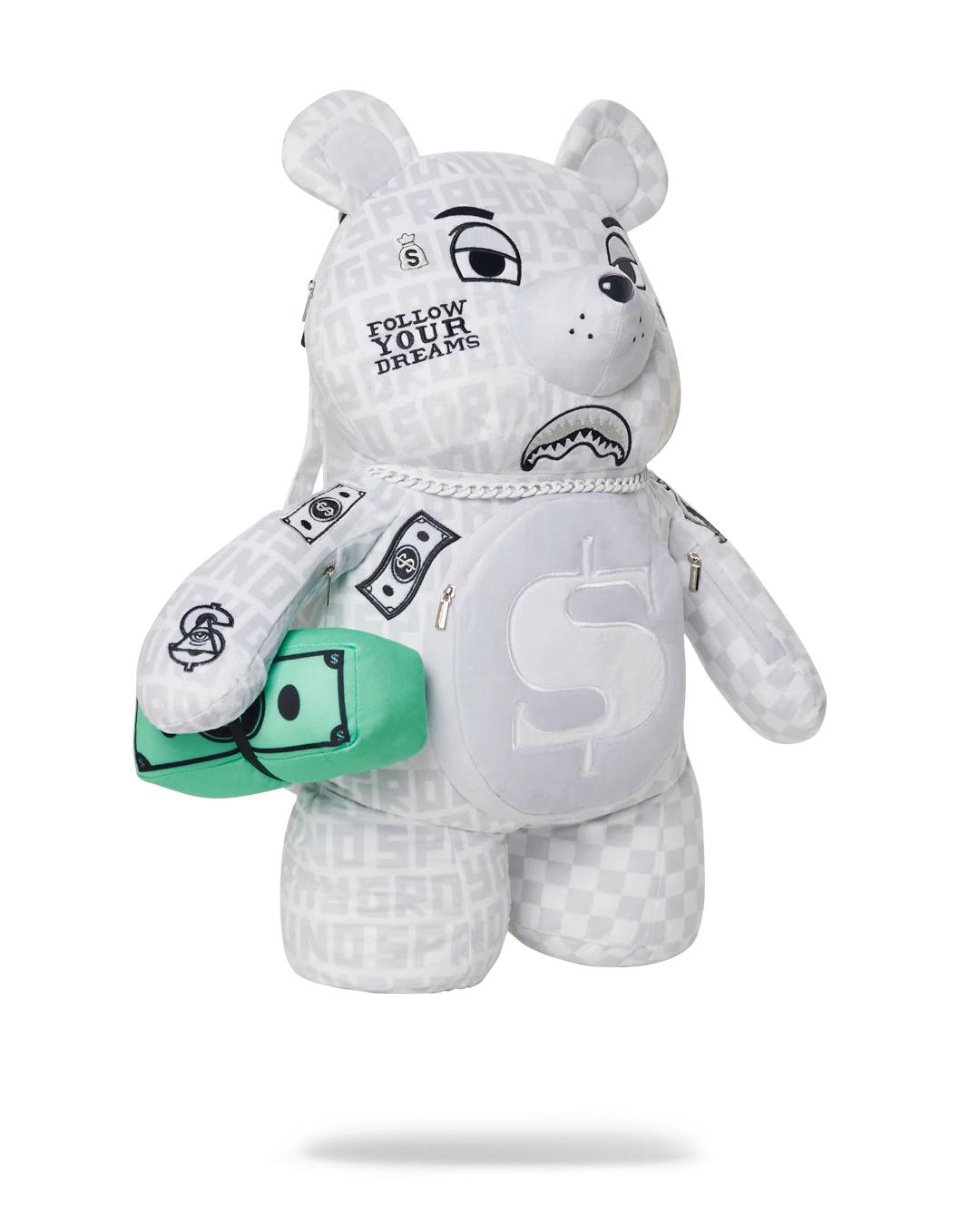Sprayground Premium | SPLIT THE CHECK (PEARL) MONEYBEAR TEDDYBEAR BACKPACK