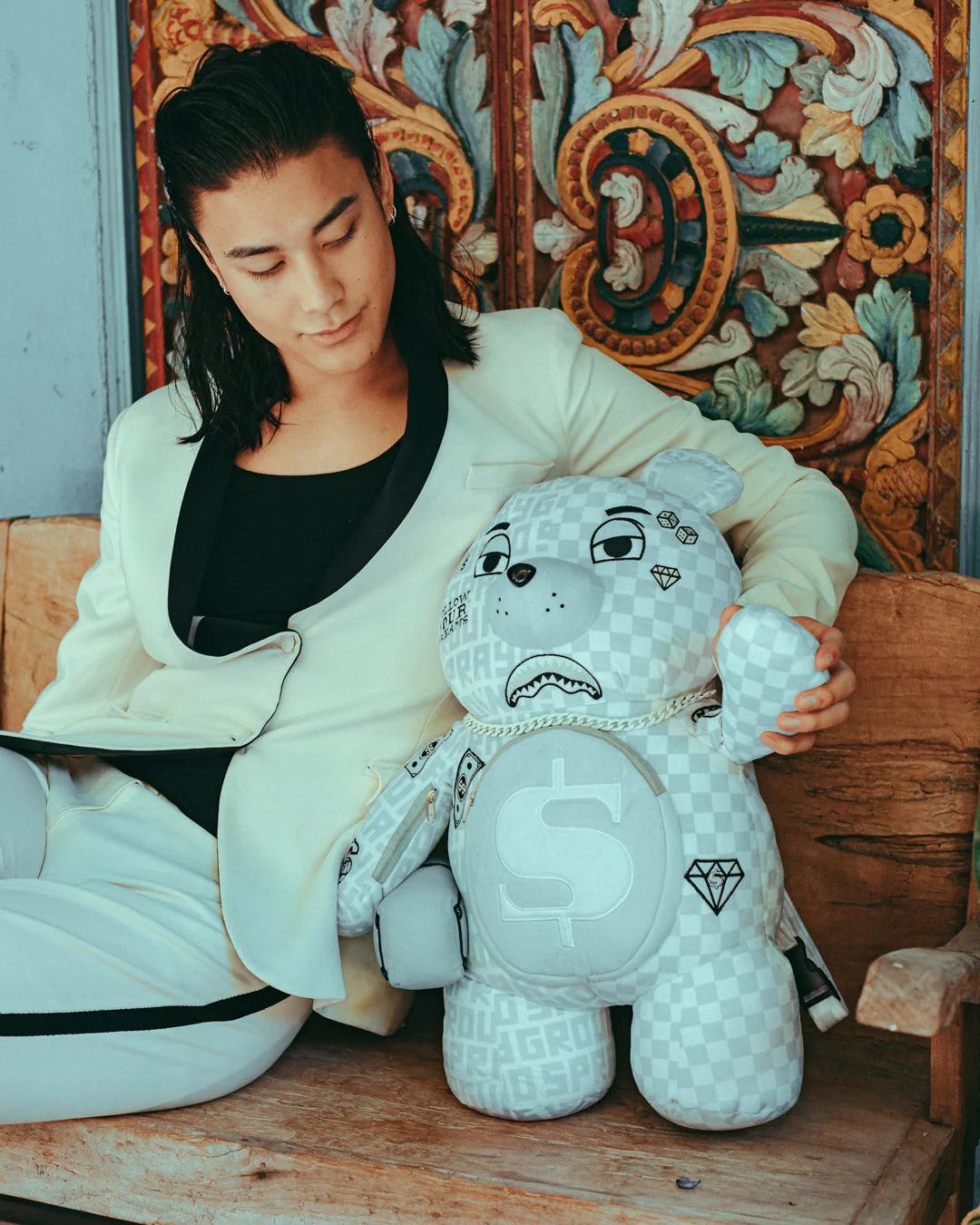 Sprayground Premium | SPLIT THE CHECK (PEARL) MONEYBEAR TEDDYBEAR BACKPACK
