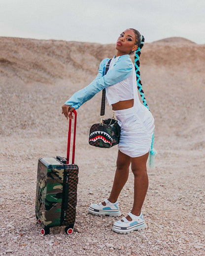 Sprayground Featured | JUNGLE PARIS 21.5” CARRY-ON SHARKITECTURE LUGGAGE