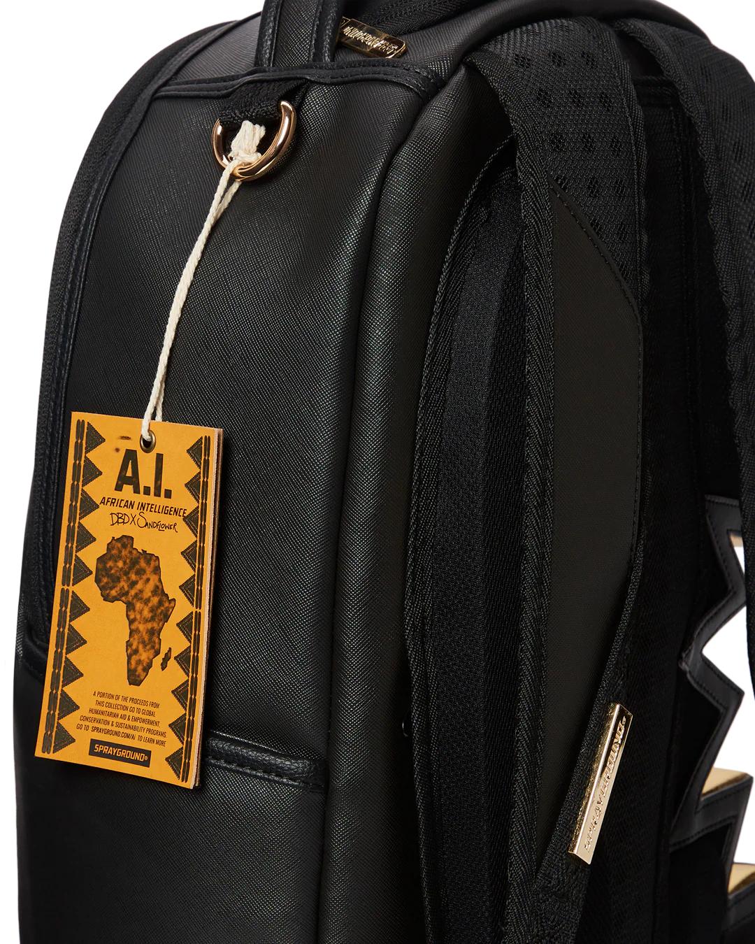 Sprayground Popular | A.i.3 SHARK BITE BLACK GOLD BACKPACK (DLXV)