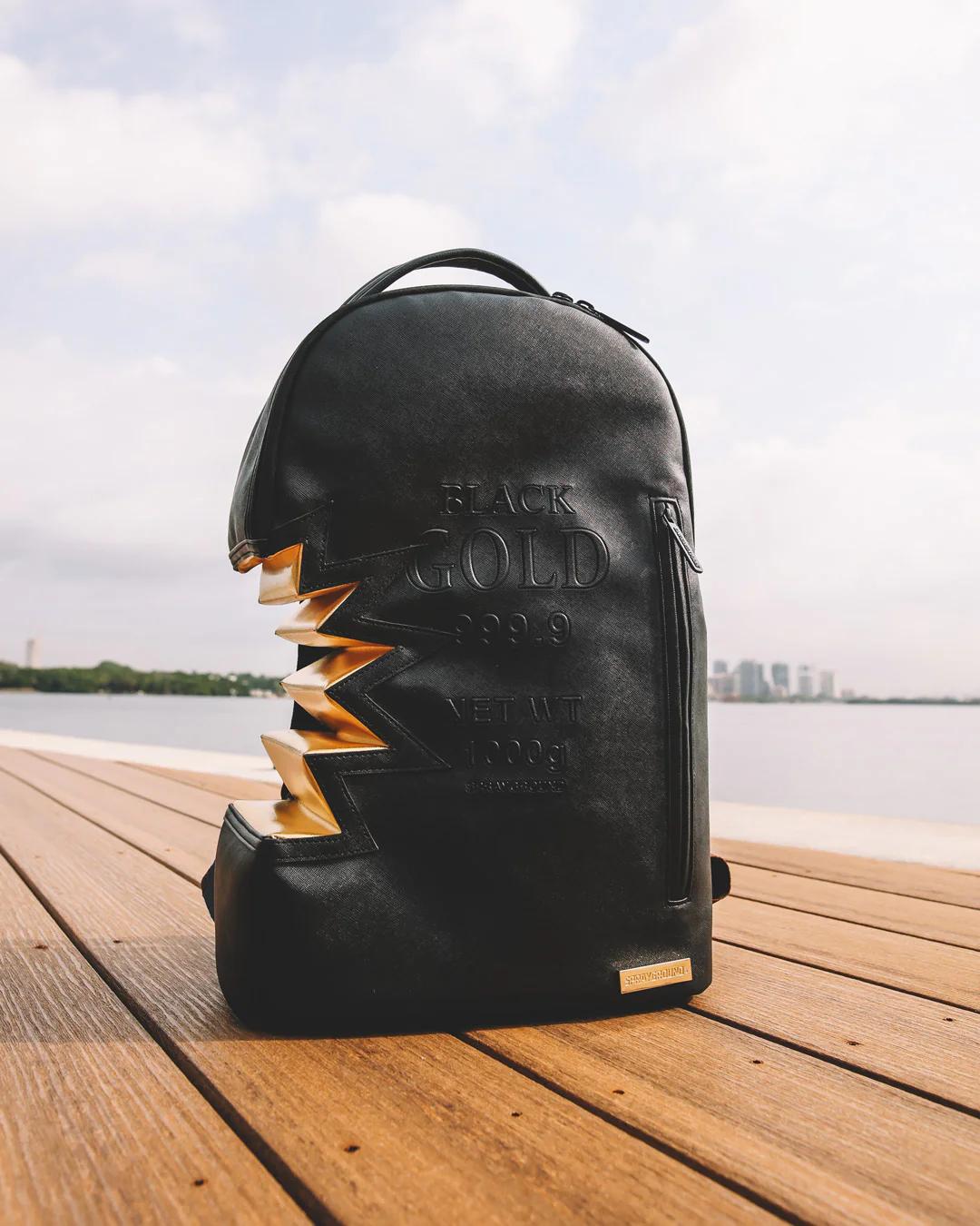 Sprayground Popular | A.i.3 SHARK BITE BLACK GOLD BACKPACK (DLXV)