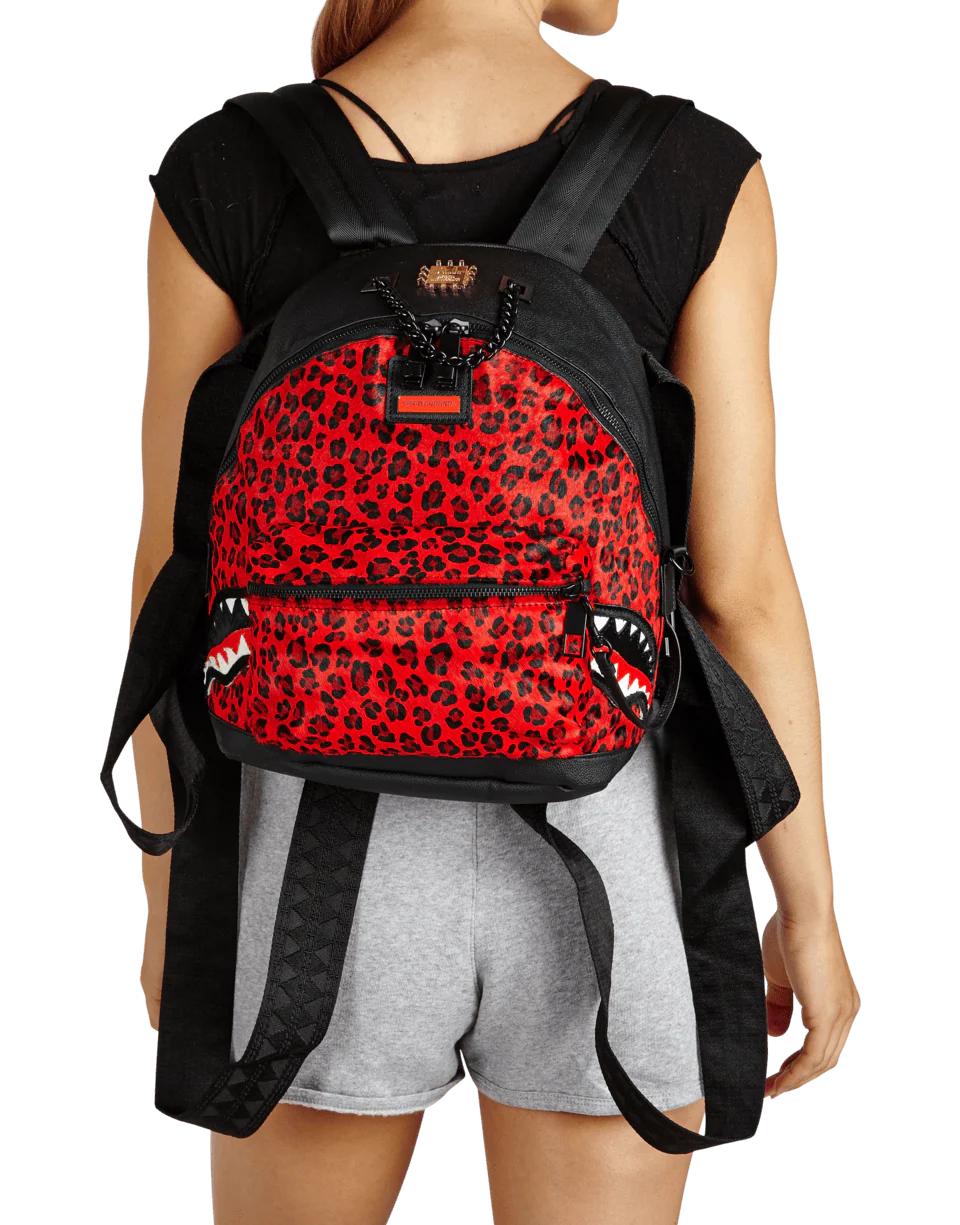 Sprayground New | 6-STRAP RED LEOPARD EMPRESS (PONY HAIR)