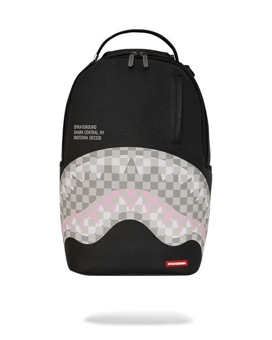 Sprayground Exclusive | SHARK CENTRAL CREAM BLACK CHECK BACKPACK