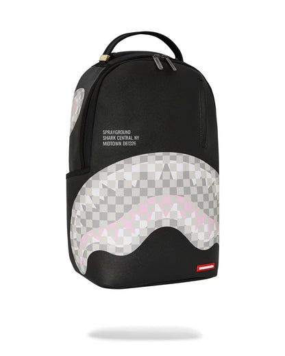 Sprayground Exclusive | SHARK CENTRAL CREAM BLACK CHECK BACKPACK
