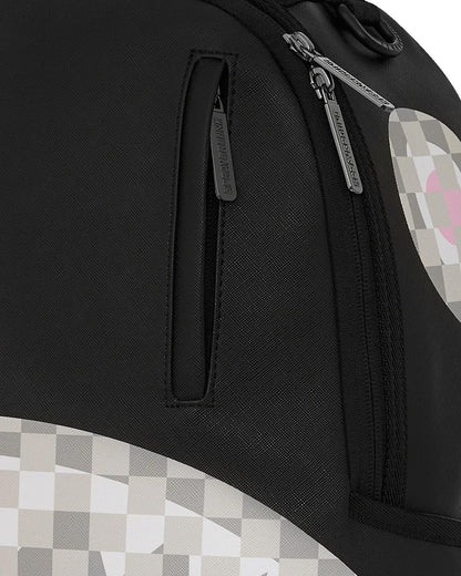 Sprayground Exclusive | SHARK CENTRAL CREAM BLACK CHECK BACKPACK