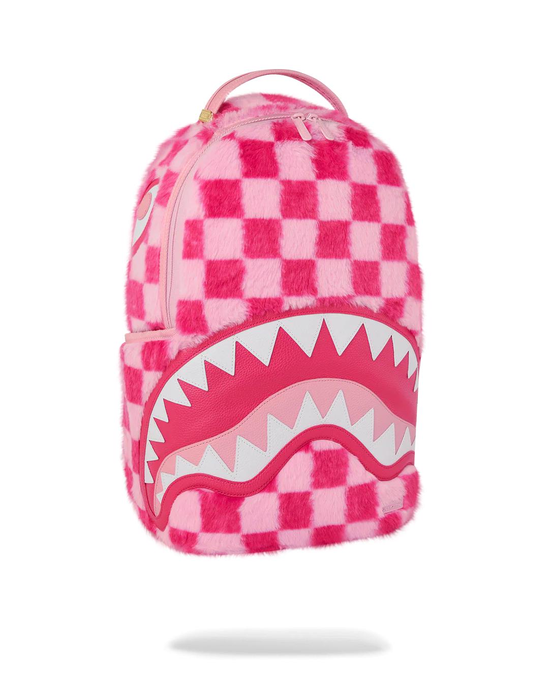 Sprayground Exclusive | FURZILLA SHARK (PINK CHECK) BACKPACK
